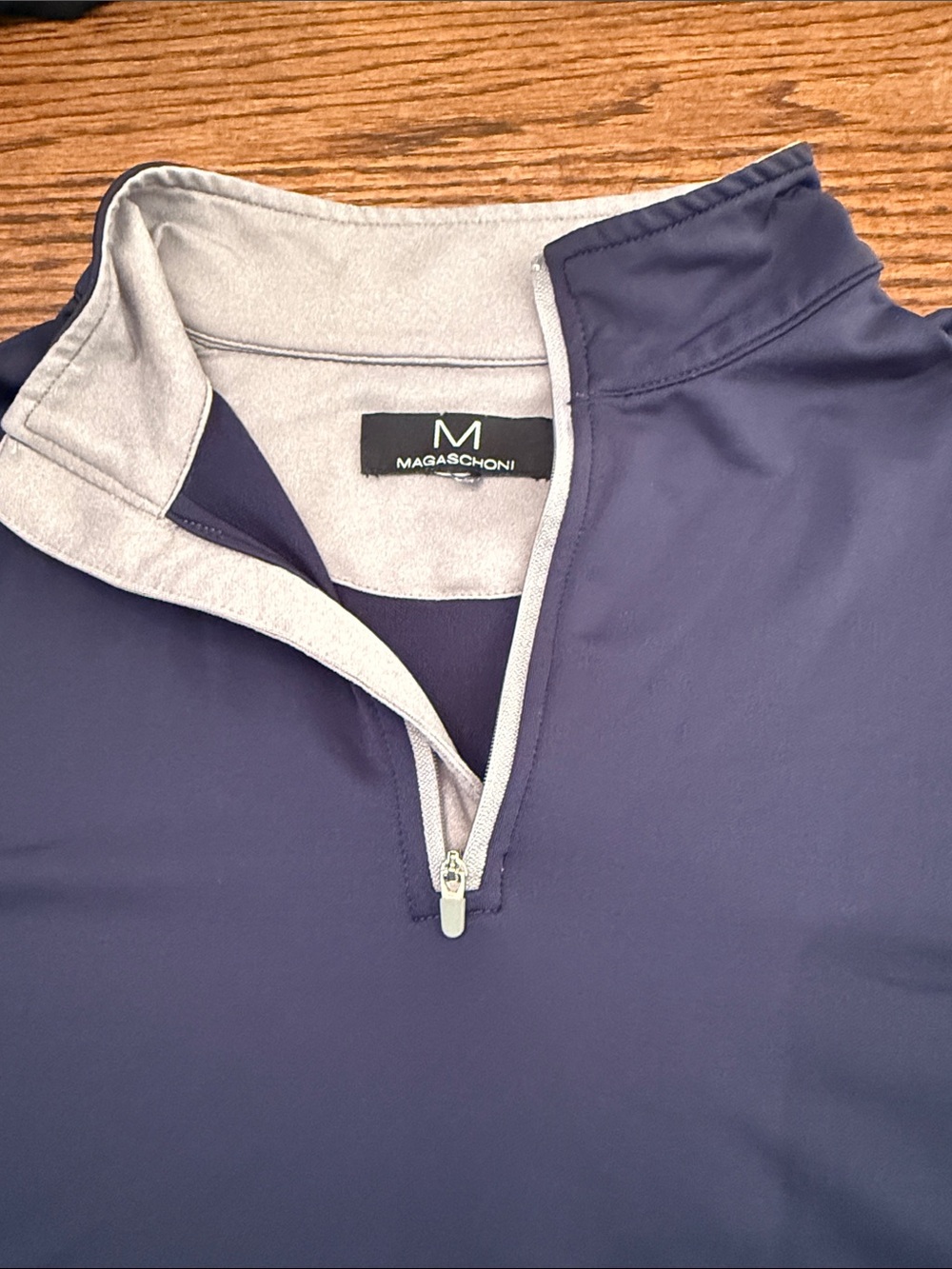 Magaschoni Mens Large Quarter Zip Pullover Navy Performance Golf Top